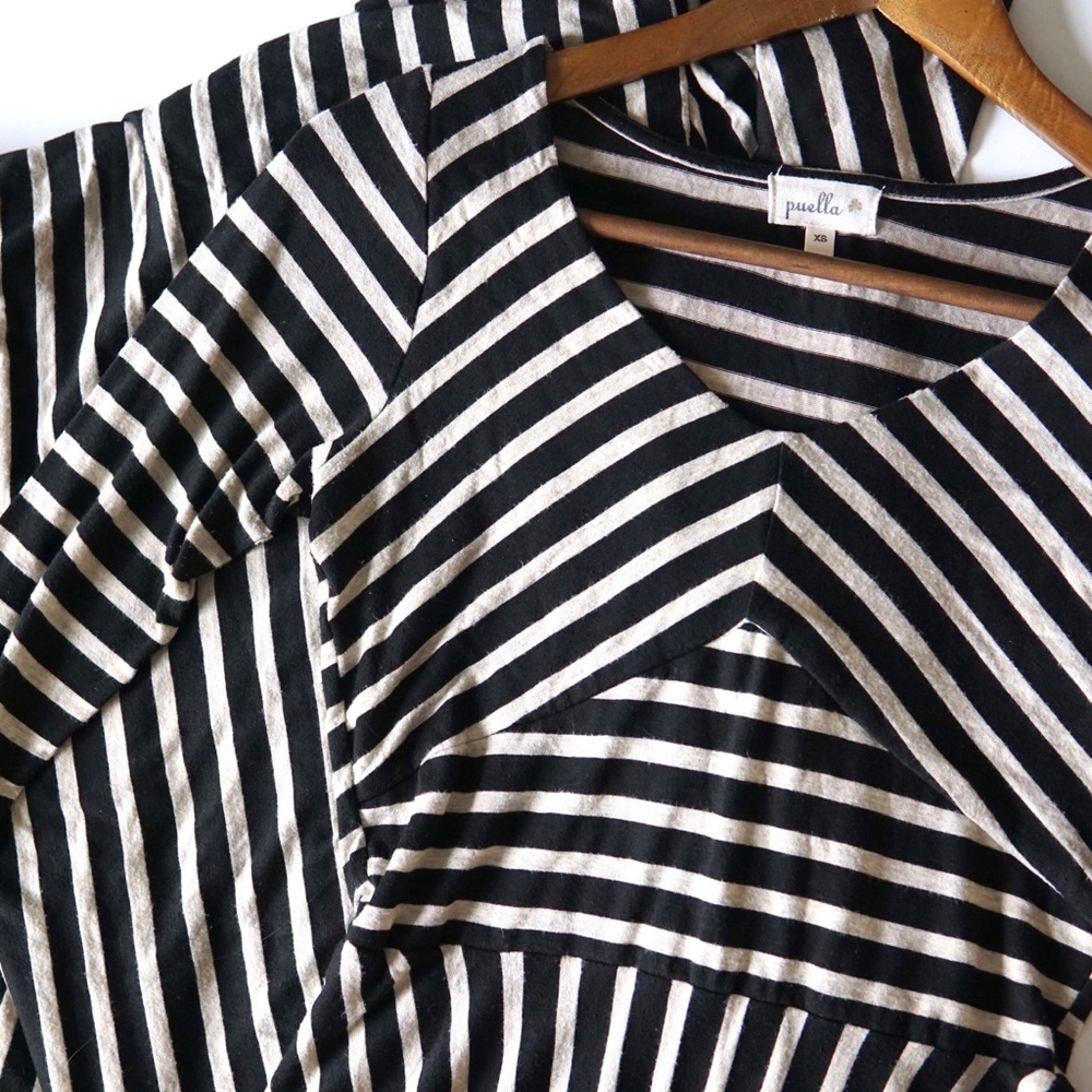 Puella Striped Black/Cream Maxi Dress XS - Picture 8 of 8